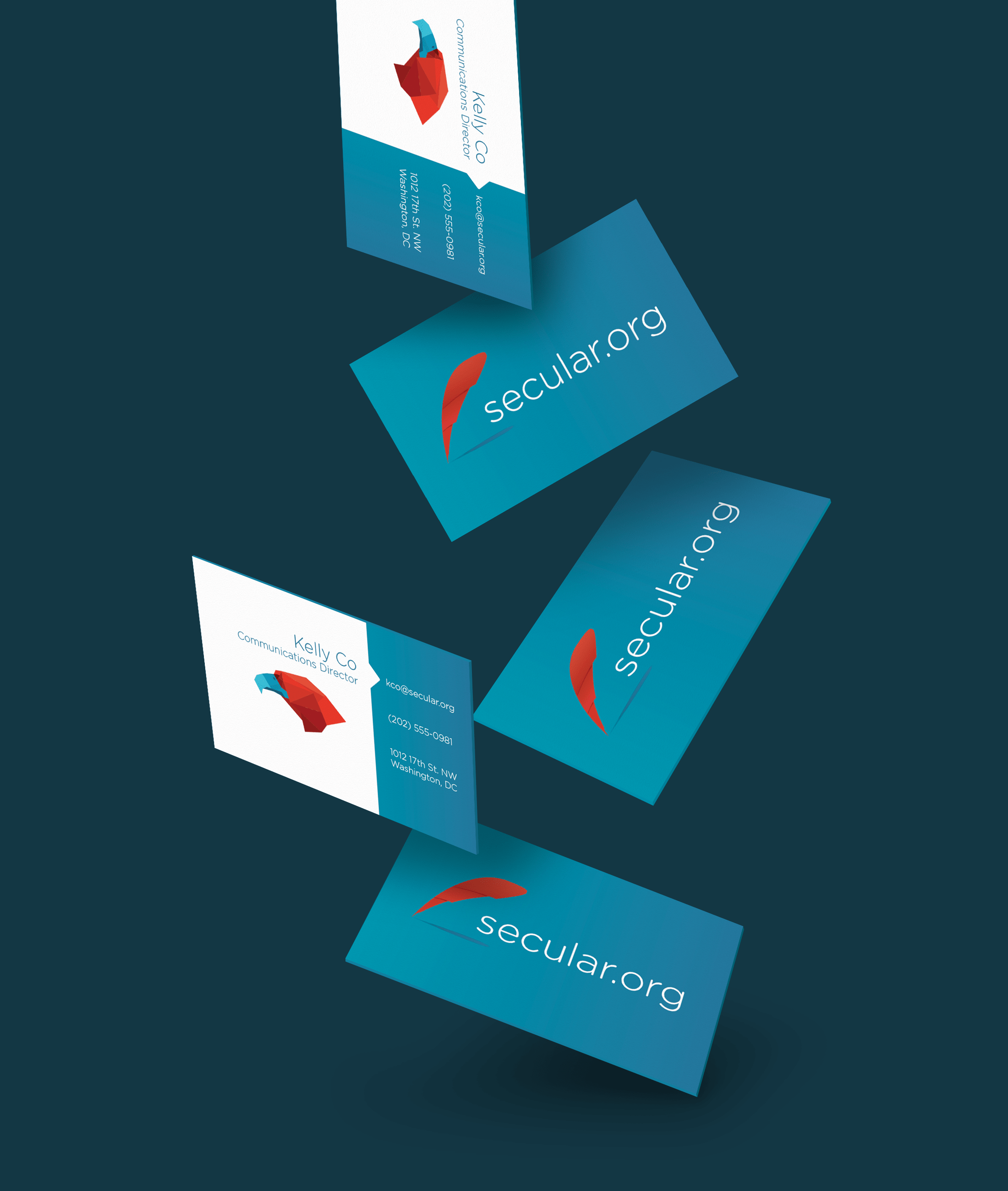 Falling Business Cards